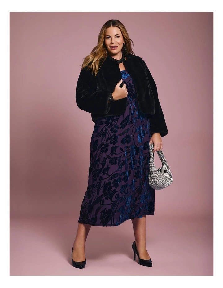 Bouquet Velvet Cocktail Dress Purple/blue image 6