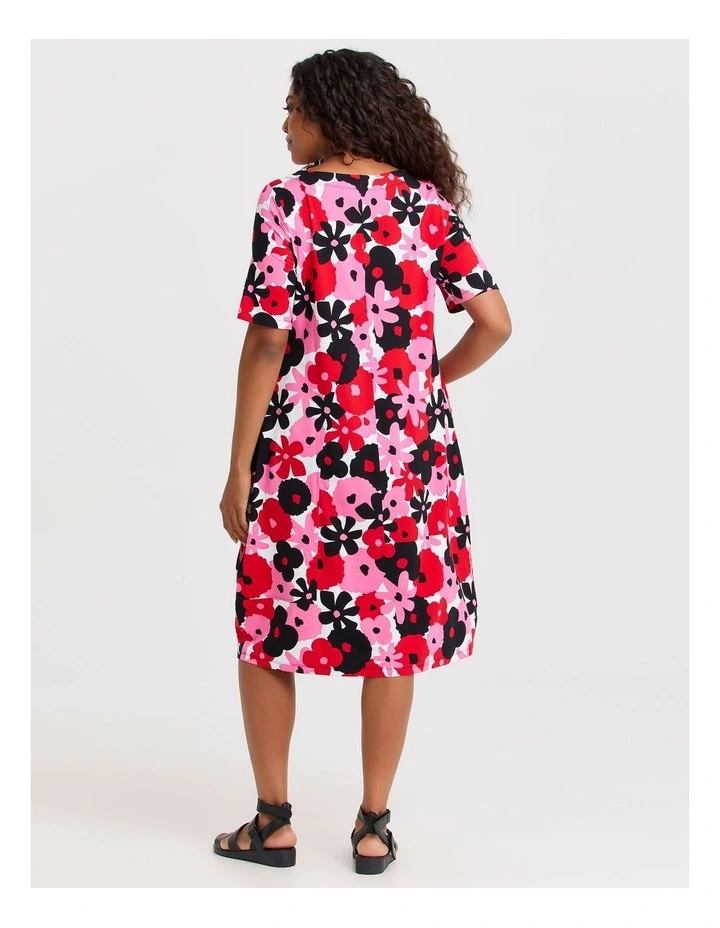 Pima Cotton Dress in Poppy Print image 2