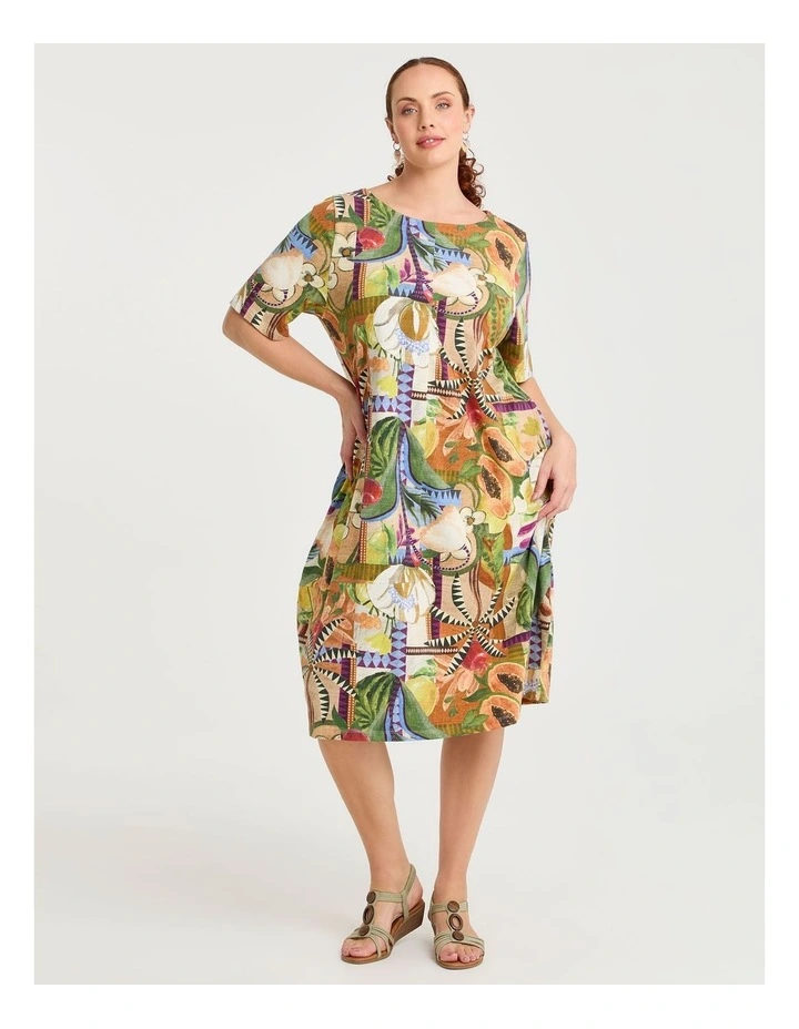 Cotton Palmer Short Sleeve Dress Multi Print image 1
