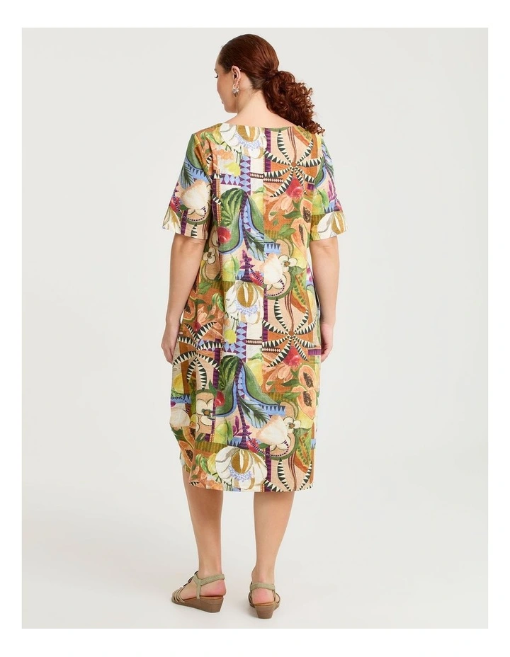 Cotton Palmer Short Sleeve Dress Multi Print image 2