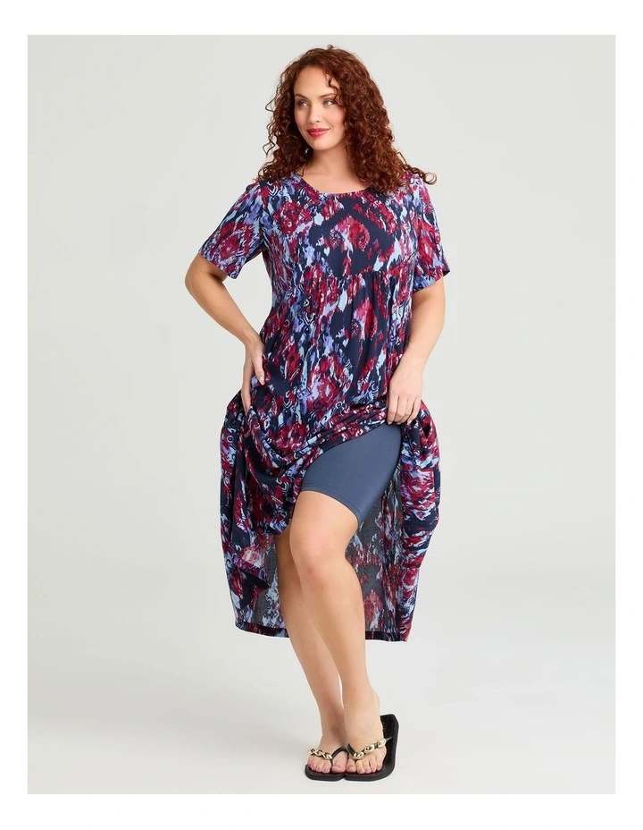 Natural Pocket Midi Dress Ikat Print image 4