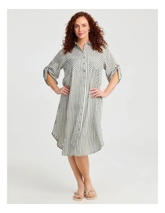 Casual Chic Stripe Shirt Dress