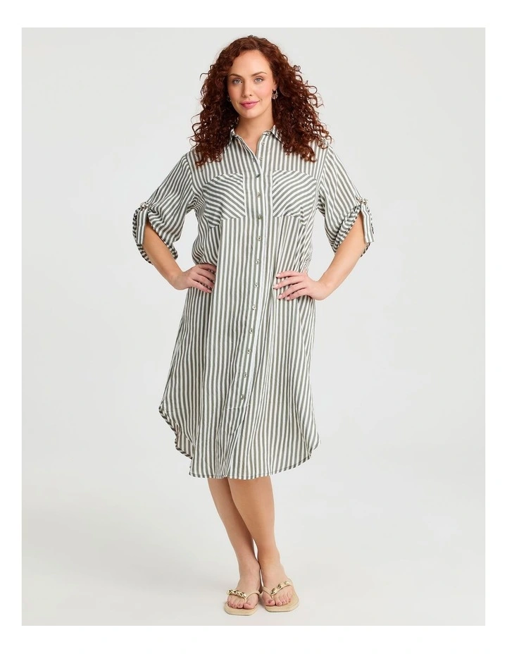Casual Chic Stripe Shirt Dress image 1