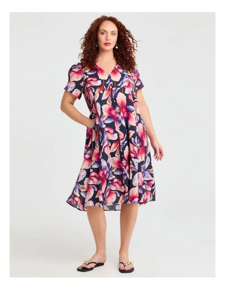 Natural Bloom Button Thru Dress Print image 1