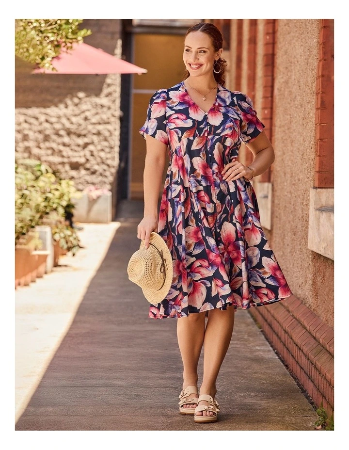 Natural Bloom Button Thru Dress Print image 5