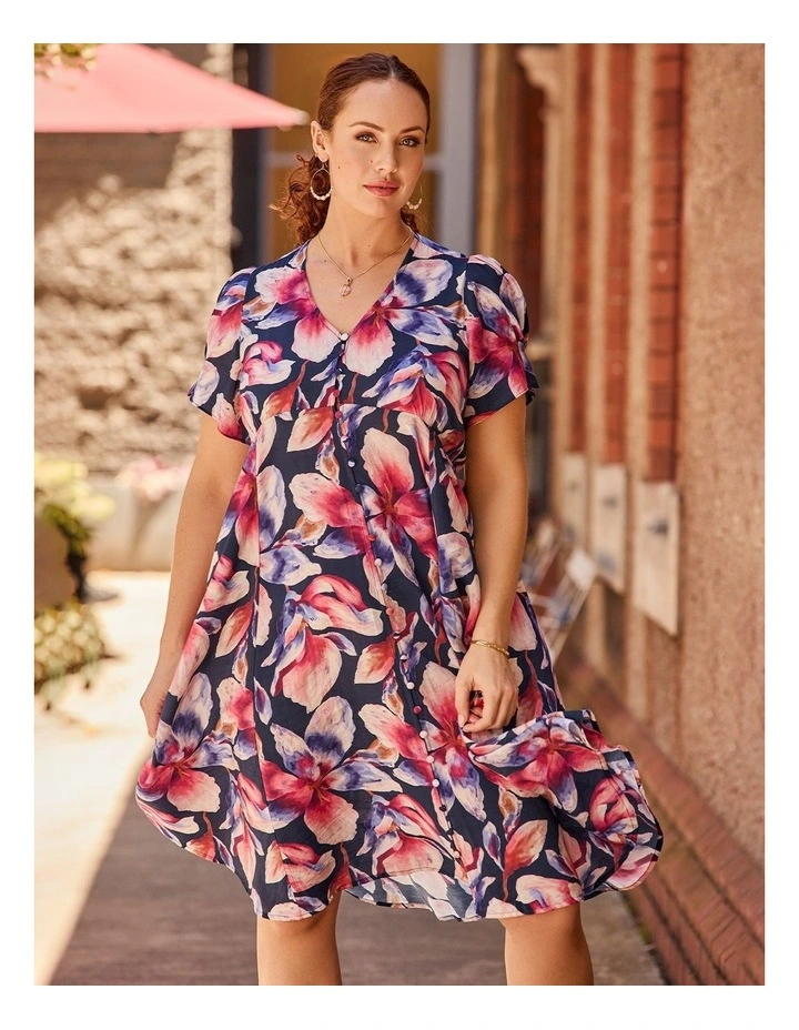 Natural Bloom Button Thru Dress Print image 7