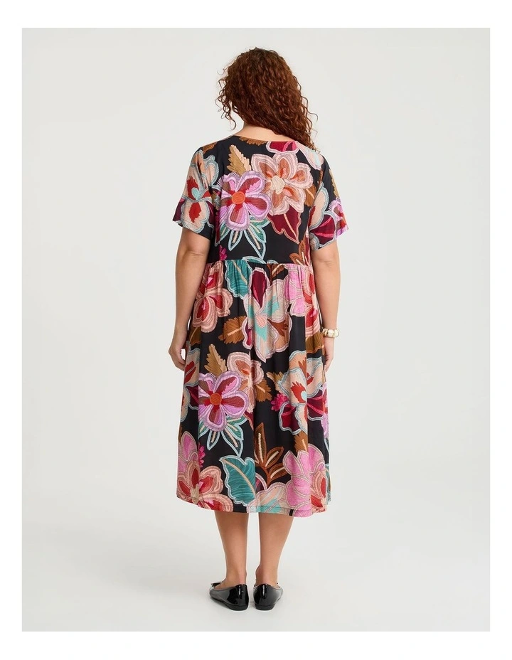 Natural Pocket Midi Dress Print image 2