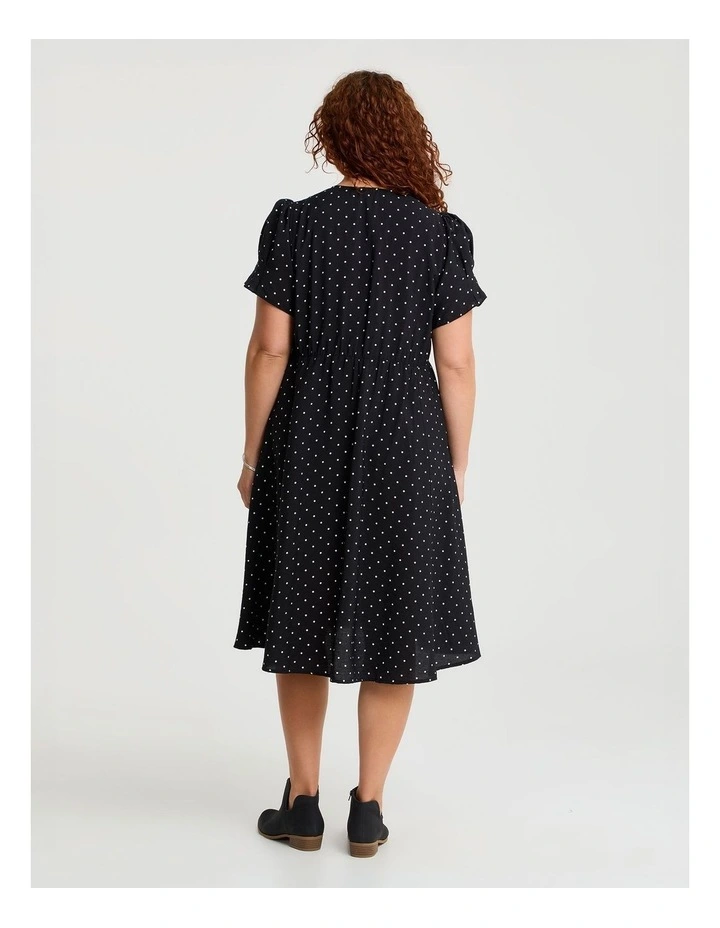 NATURAL BUTTON THRU POLKA DOT DRESS image 2