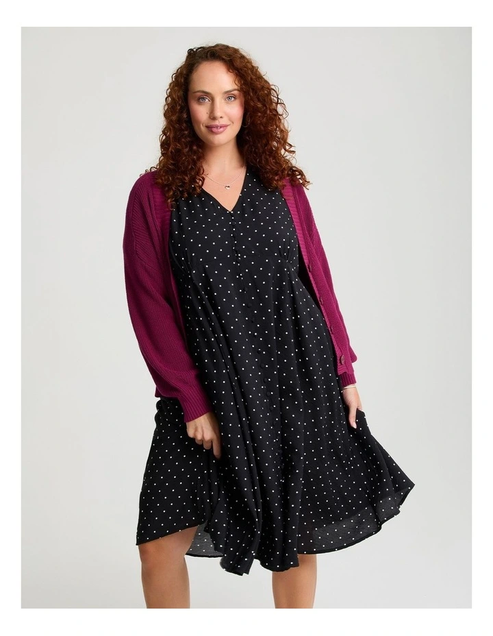 NATURAL BUTTON THRU POLKA DOT DRESS image 4