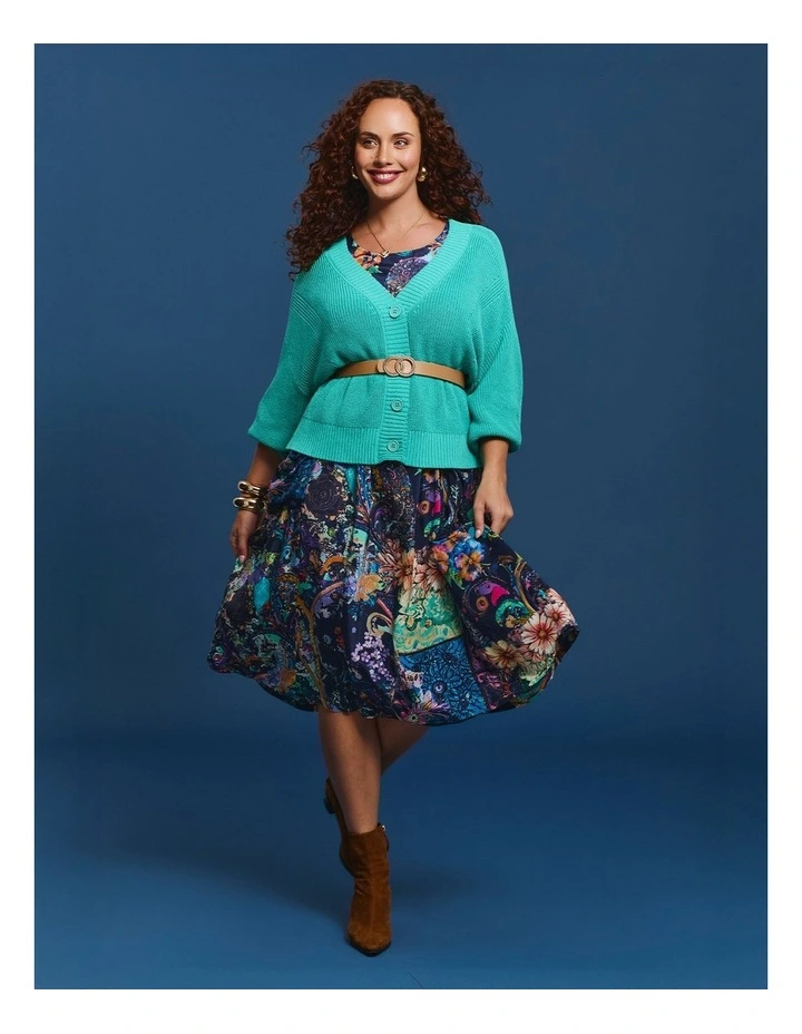 Natural Pocket Midi Dress in Multi image 4