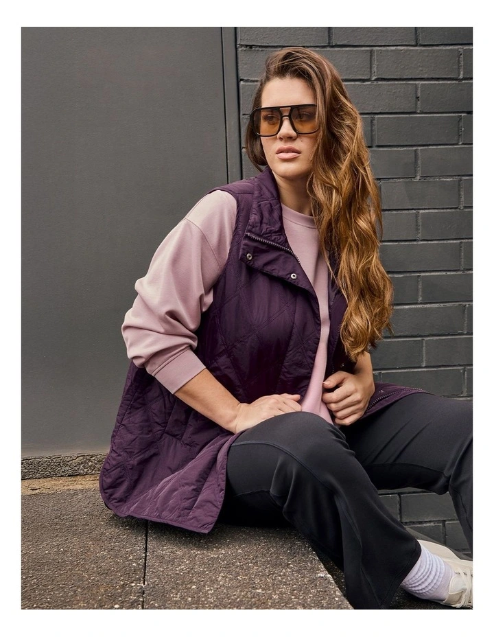 Relaxed Puffer Quilted Vest Huckleberry image 4