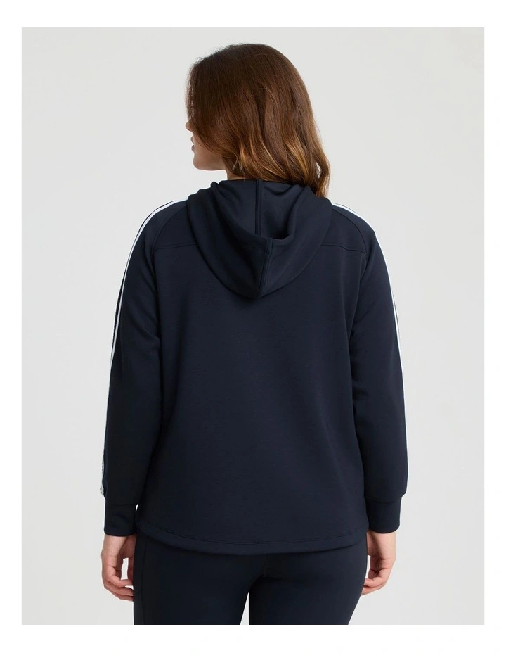 Luxe Touch Zip Through Hoodie in Navy image 2