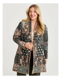 Reversible Quilt Natural Jacket Patchwork/geo Print
