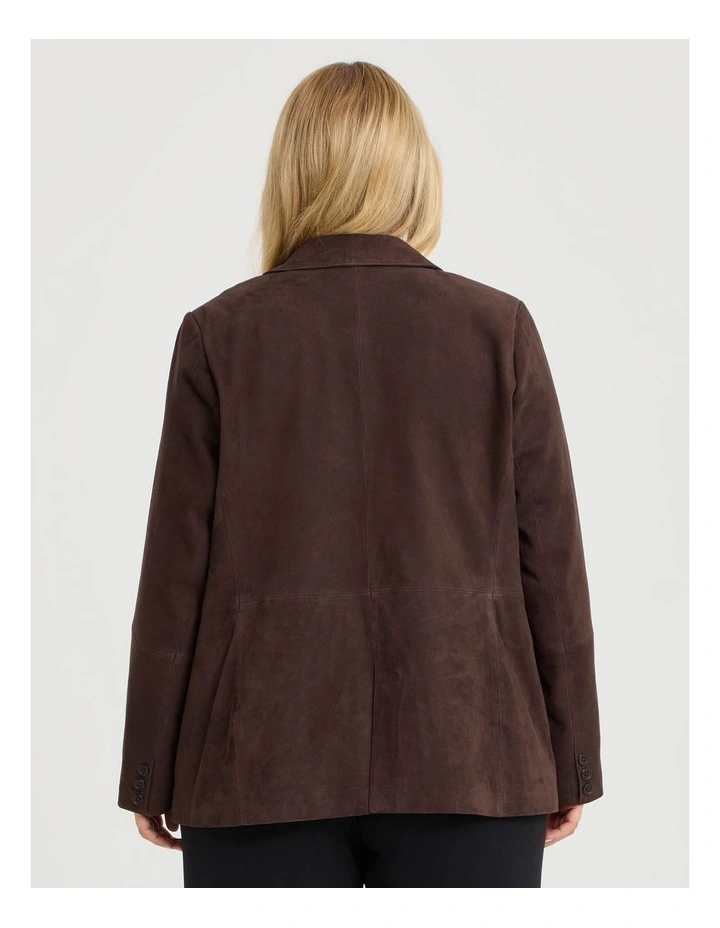 Suede Leather Amelia Jacket Chocolate image 2