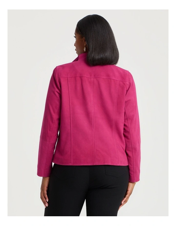Suede Leather Sofia Jacket Bright Rose image 2