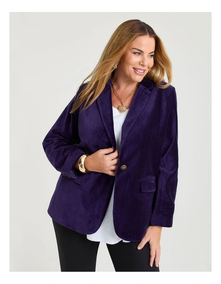 Midnight Velvet Luxe Jacket in Inkberry image 3