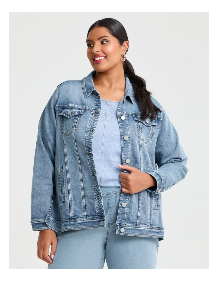 Denim Side Splits Jacket Eden Blue Denim image 1