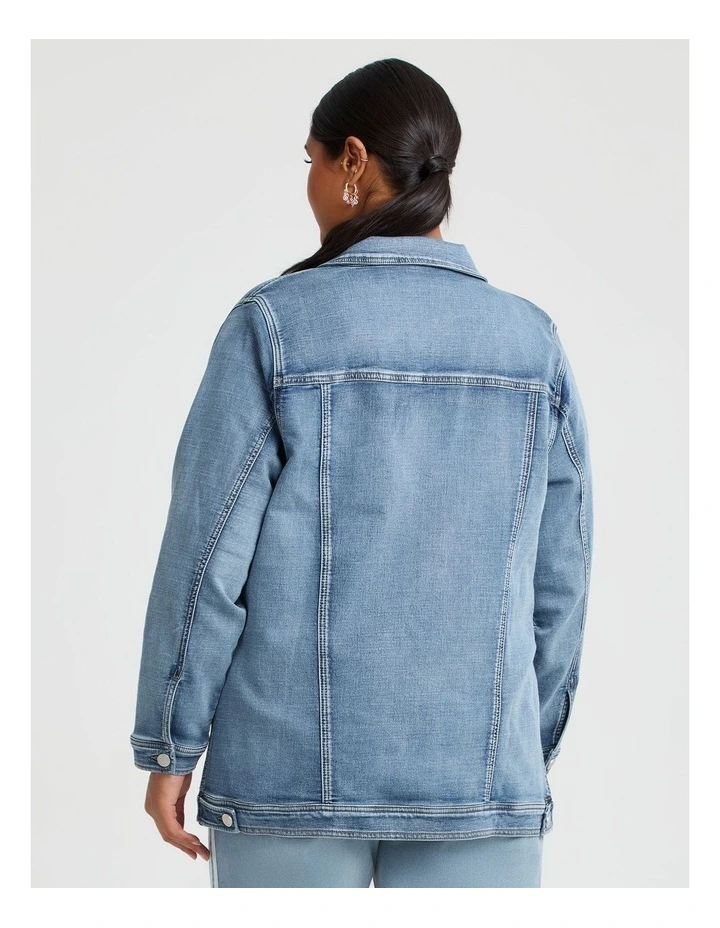 Denim Side Splits Jacket Eden Blue Denim image 2