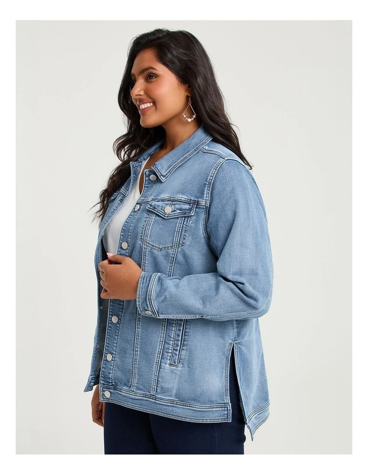 Denim Side Splits Jacket Eden Blue Denim image 4