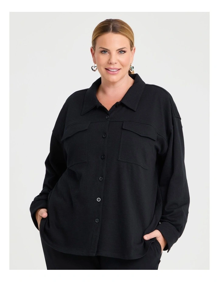 Sweat Shacket Black image 1