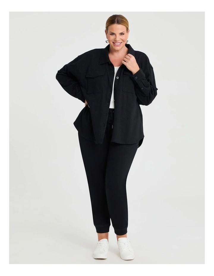 Sweat Shacket Black image 3