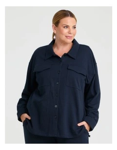 Sweat Shacket True Navy