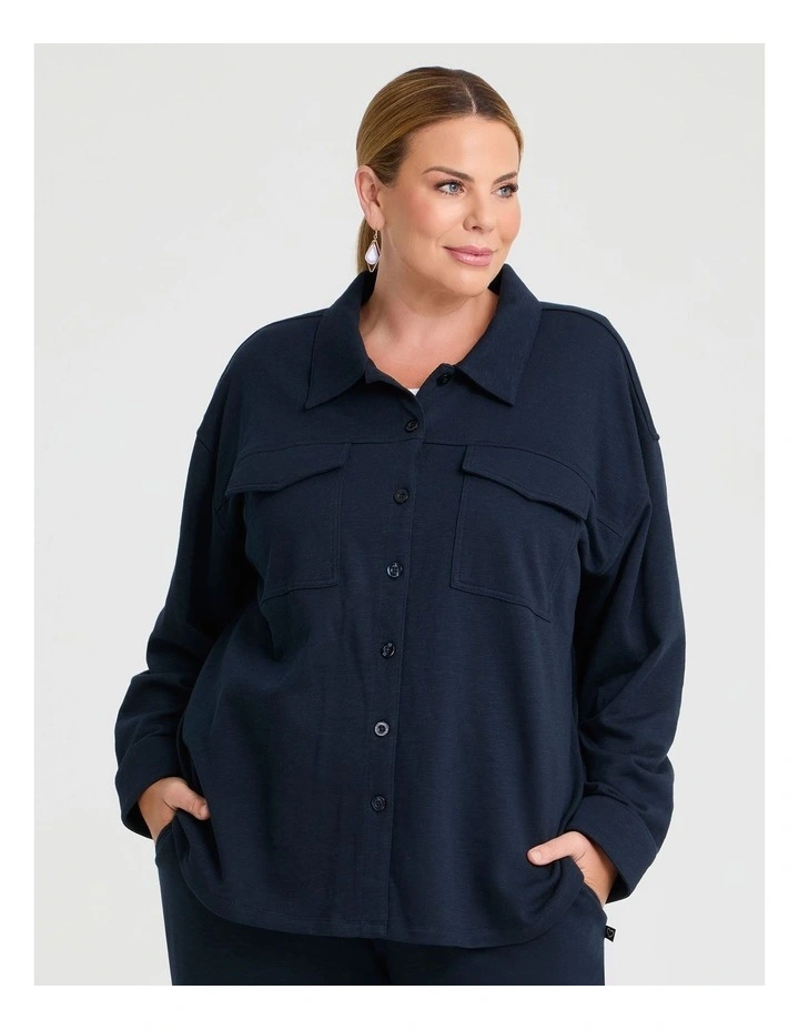 Sweat Shacket True Navy image 1