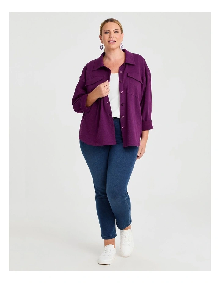 Sweat Shacket Merlot image 3