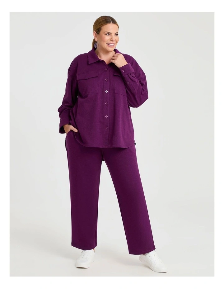 Sweat Shacket Merlot image 4