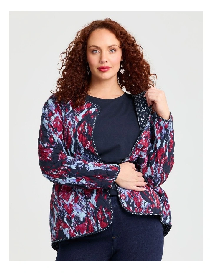 Natural Ikat Reversible Jacket in Print image 3