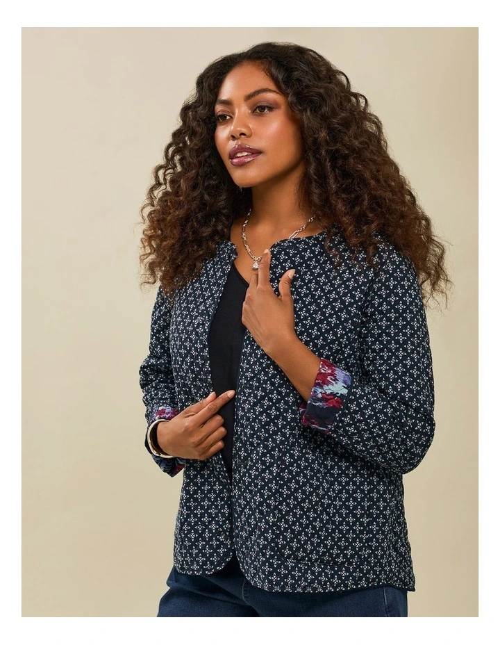 Natural Ikat Reversible Jacket in Print image 7