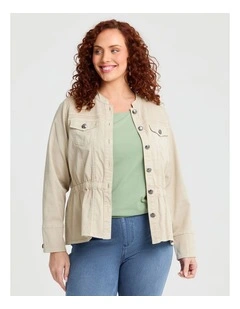 Lyocell Blend Peplum Jacket Nougat