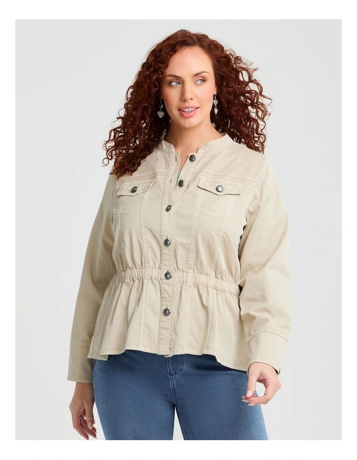 Lyocell Blend Peplum Jacket Nougat image 3