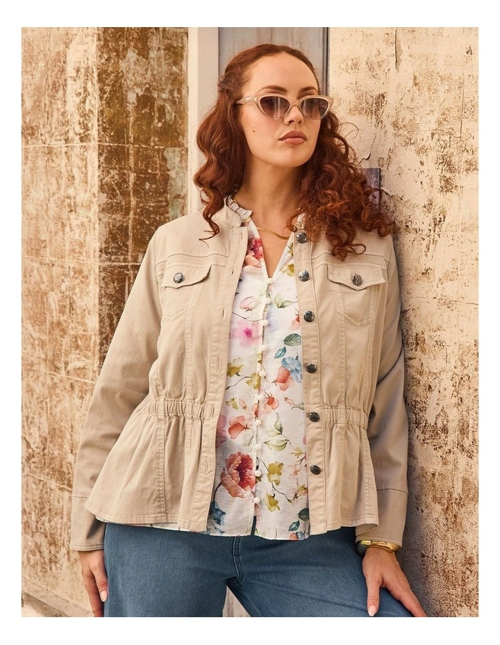 Lyocell Blend Peplum Jacket Nougat image 5