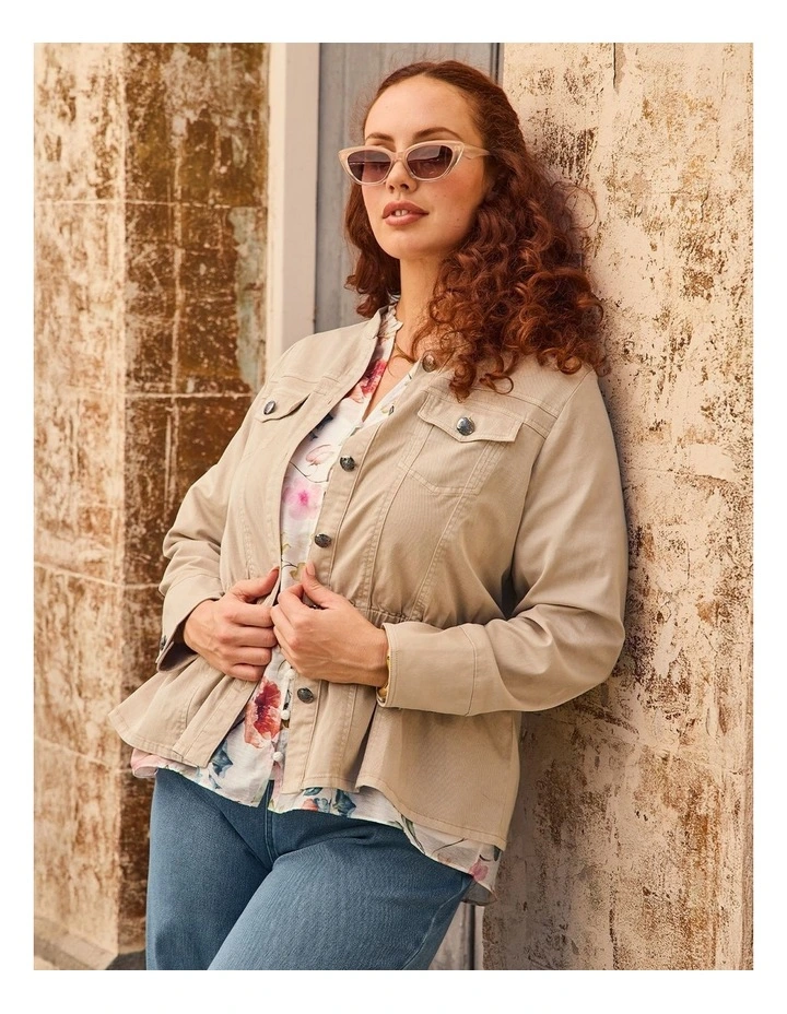 Lyocell Blend Peplum Jacket Nougat image 6