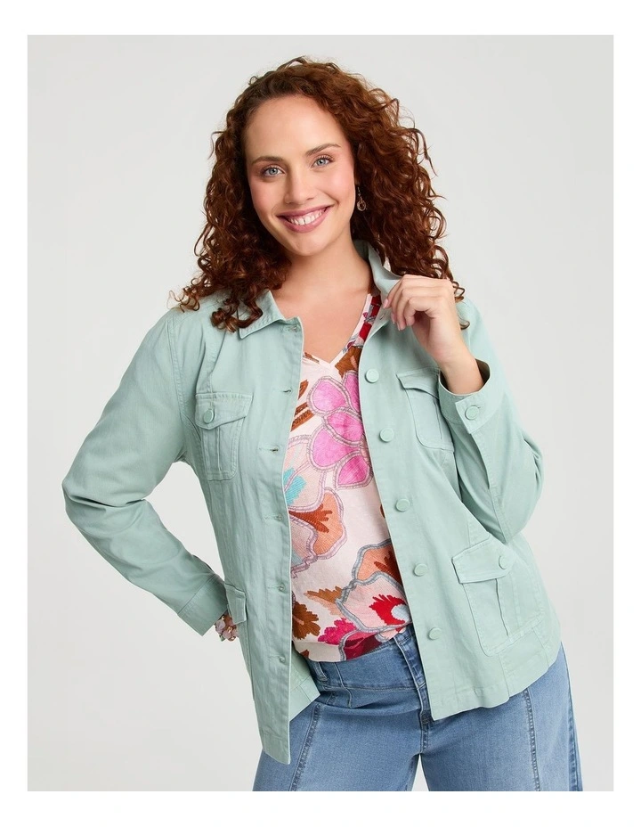 Lyocell Blend Casual Jacket Soft Nile Blue image 1