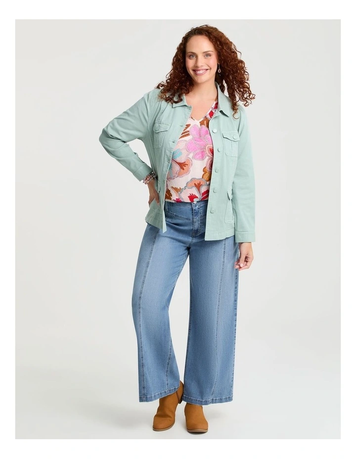 Lyocell Blend Casual Jacket Soft Nile Blue image 3