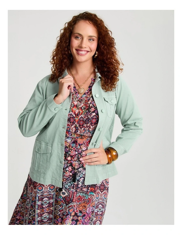 Lyocell Blend Casual Jacket Soft Nile Blue image 5