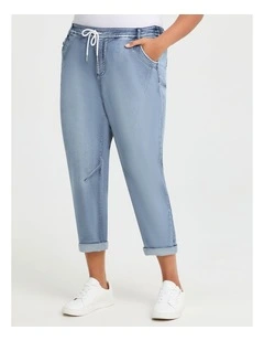 Denim Drawstring Jogger Eden Blue Denim