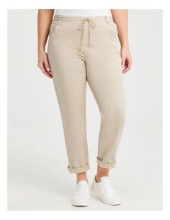 Lyocell Blend Washed Jogger in Nougat