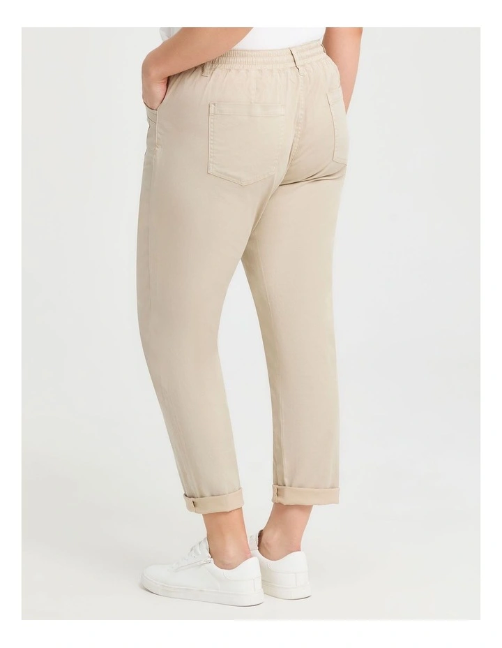 Lyocell Blend Washed Jogger in Nougat image 2