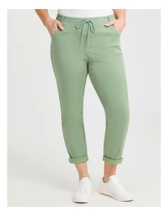Lyocell Blend Washed Jogger in Shamrock
