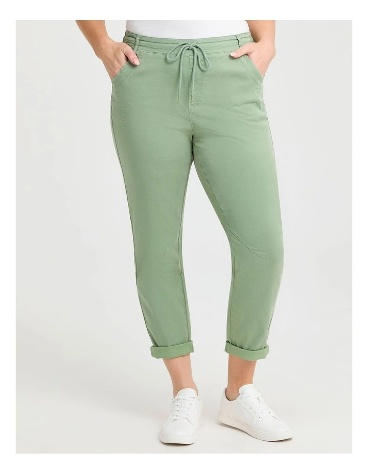 Lyocell Blend Washed Jogger in Shamrock image 1