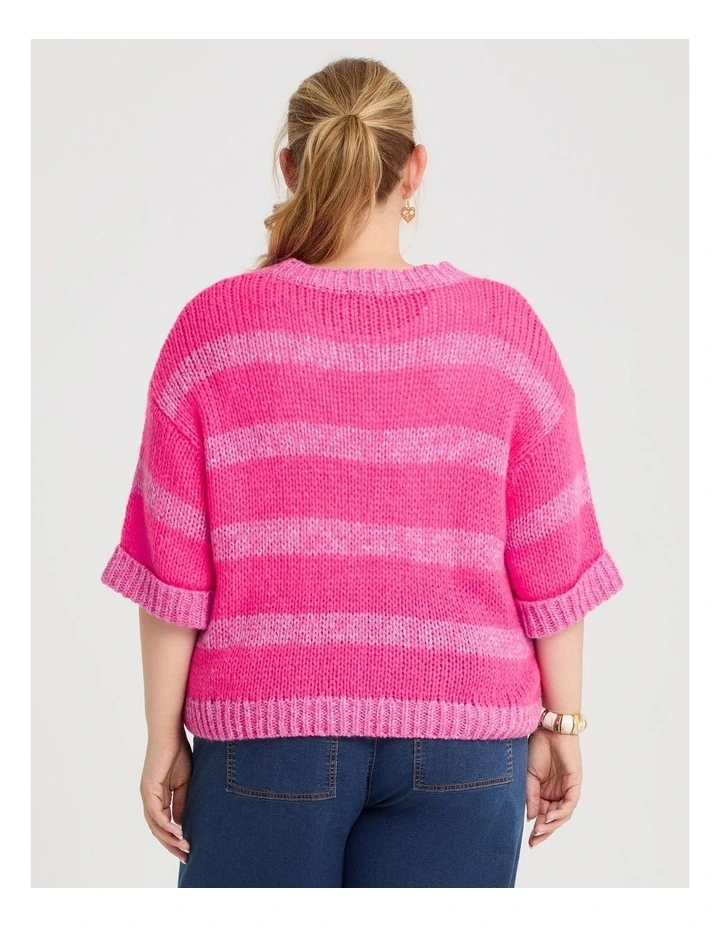 Neon Stripe Oversized Knit Jumper Stripe image 2
