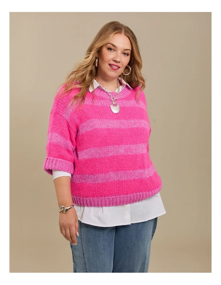 Neon Stripe Oversized Knit Jumper Stripe image 4