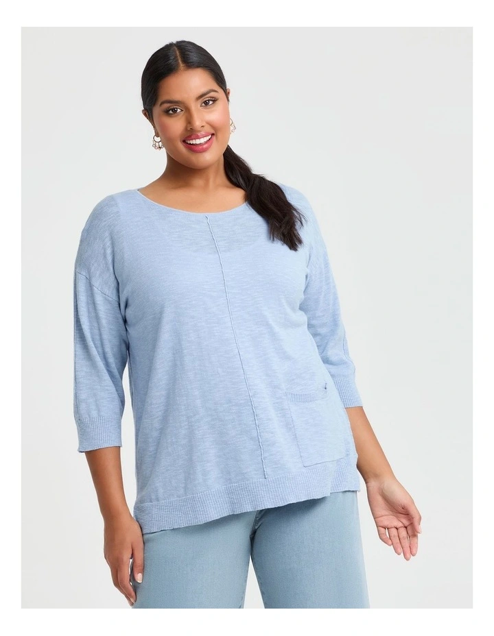 Cotton Light Weight Jumper Dusk Blue image 1