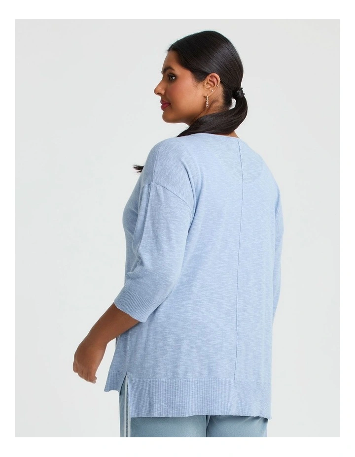 Cotton Light Weight Jumper Dusk Blue image 2