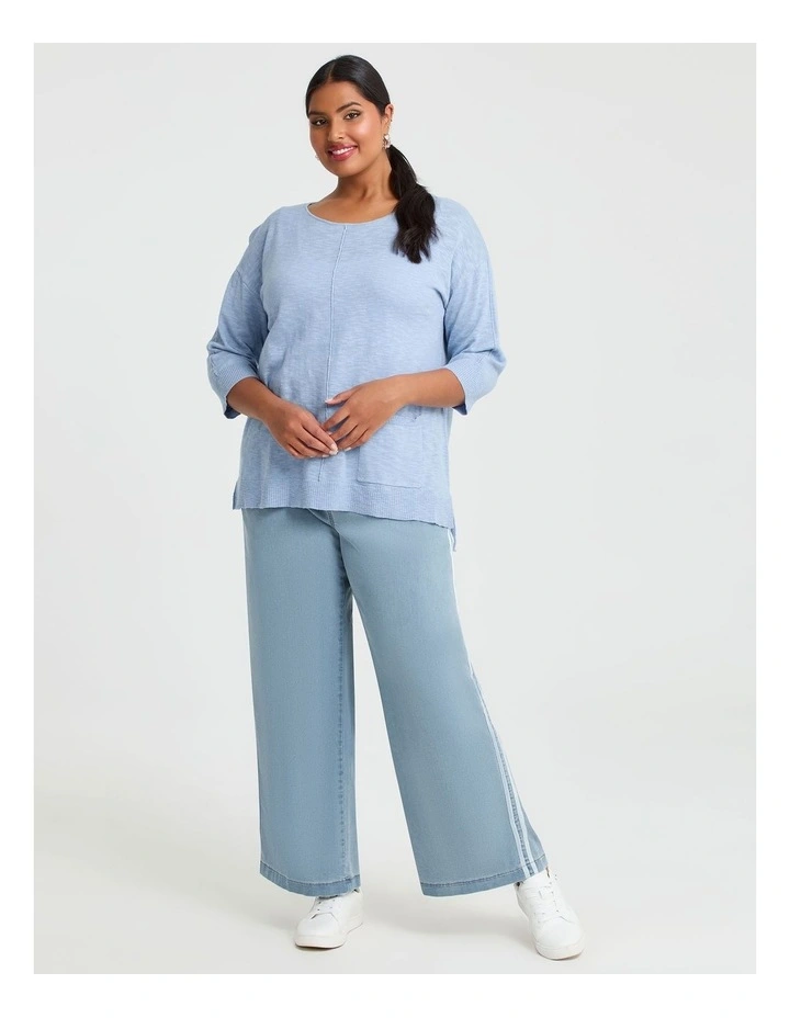 Cotton Light Weight Jumper Dusk Blue image 3