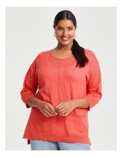 Cotton Light Weight Jumper in Spiced Coral
