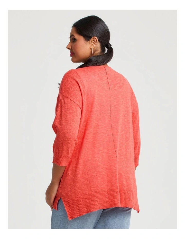 Cotton Light Weight Jumper in Spiced Coral image 2
